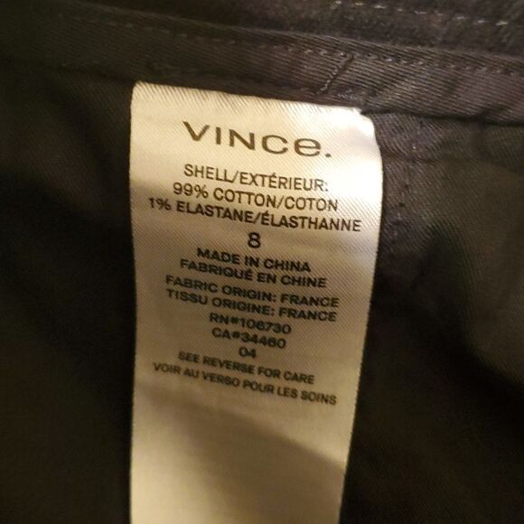 Vince black micro ribbed corduroy pants size 8 - Picture 7 of 10